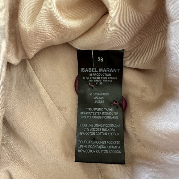 💥 CLEARANCE!!💥 Isabel Marant Malyake Pink Corduroy Blazer single breasted… - Picture 11 of 14